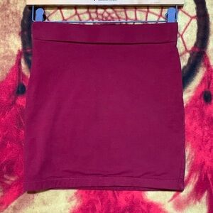 FOREVER 21- woman’s red cotton blend high waist stretch mini skirt